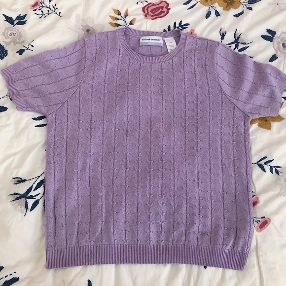 Alfred Dunner Tops - Vintage Purple Alfred Dunner Sweater Short Sleeve